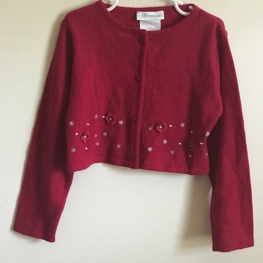 Vintage Pink Flower Cardigan Sweater